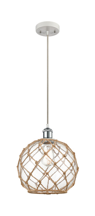 Innovations 516-1P-WPC-G122-10RB One Light Mini Pendant, White Polished Chrome