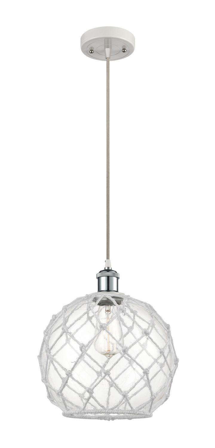 Innovations 516-1P-WPC-G122-10RW One Light Mini Pendant, White Polished Chrome