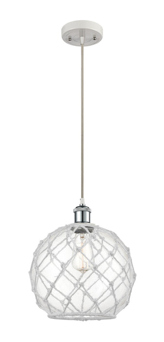 Innovations 516-1P-WPC-G122-10RW One Light Mini Pendant, White Polished Chrome
