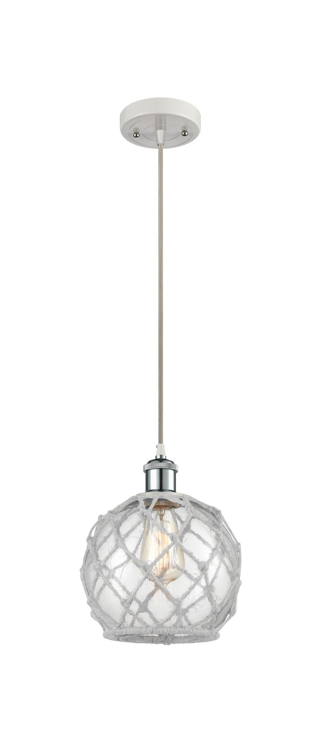 Innovations 516-1P-WPC-G122-8RW One Light Mini Pendant, White Polished Chrome