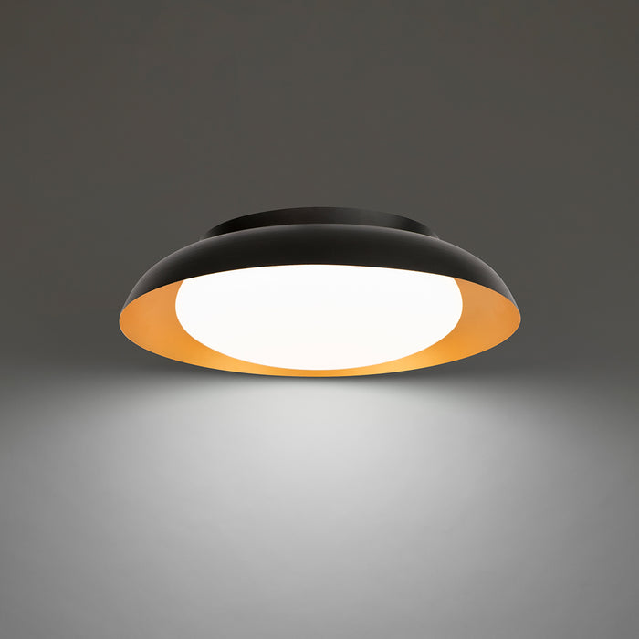 W.A.C. Lighting FM-49118-BK/GO LED Flush Mount, Black/Gold