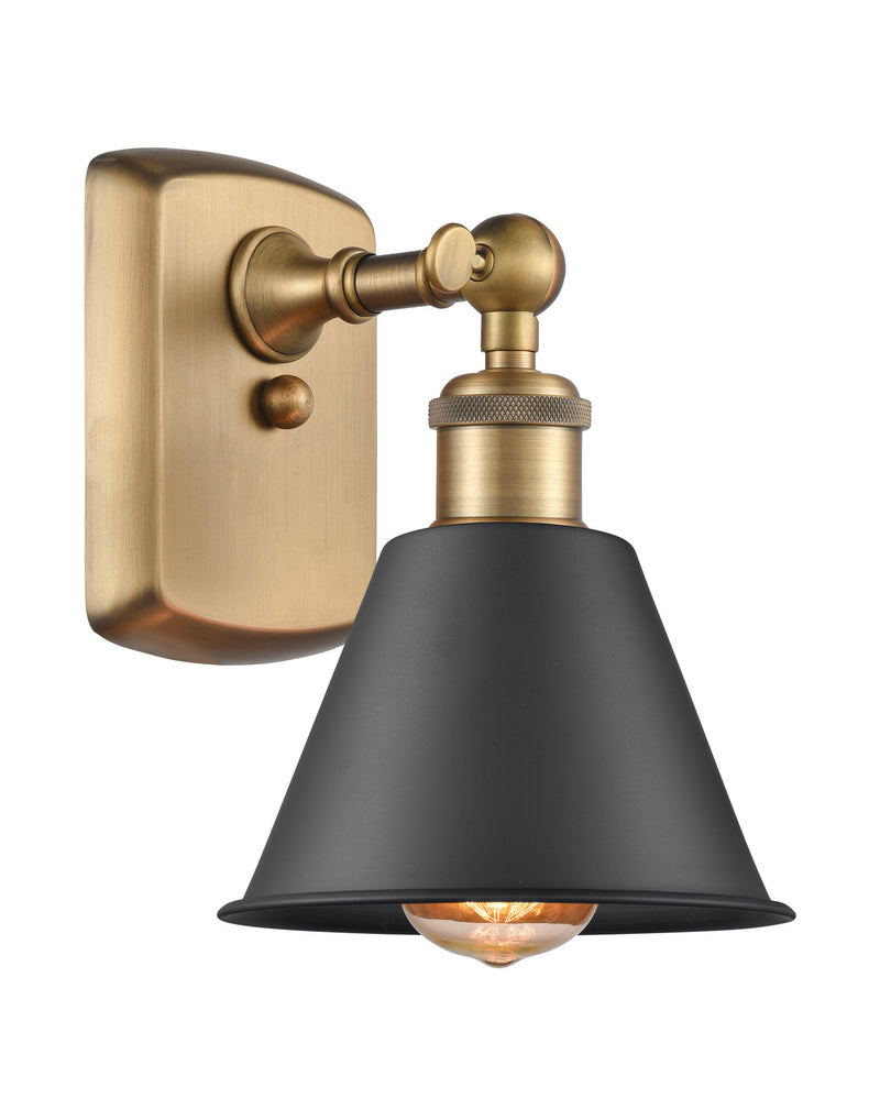 Innovations 516-1W-BB-M8-LED LED Wall Sconce, Brushed Brass