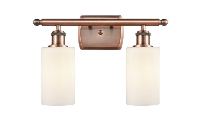 Innovations 516-2W-AC-G801 Two Light Bath Vanity, Antique Copper