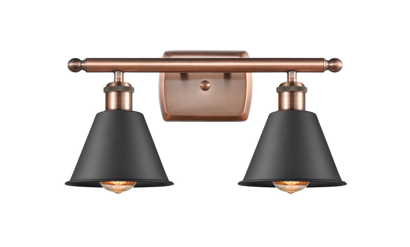 Innovations 516-2W-AC-M8 Two Light Bath Vanity, Antique Copper