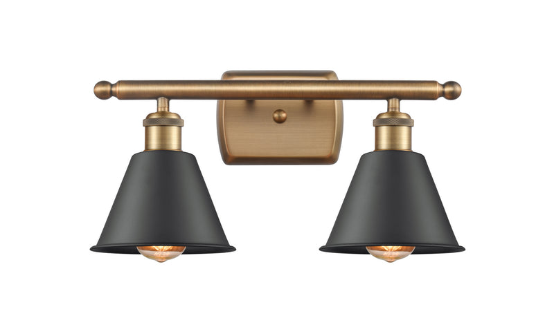 Innovations 516-2W-BB-M8 Two Light Bath Vanity, Brushed Brass