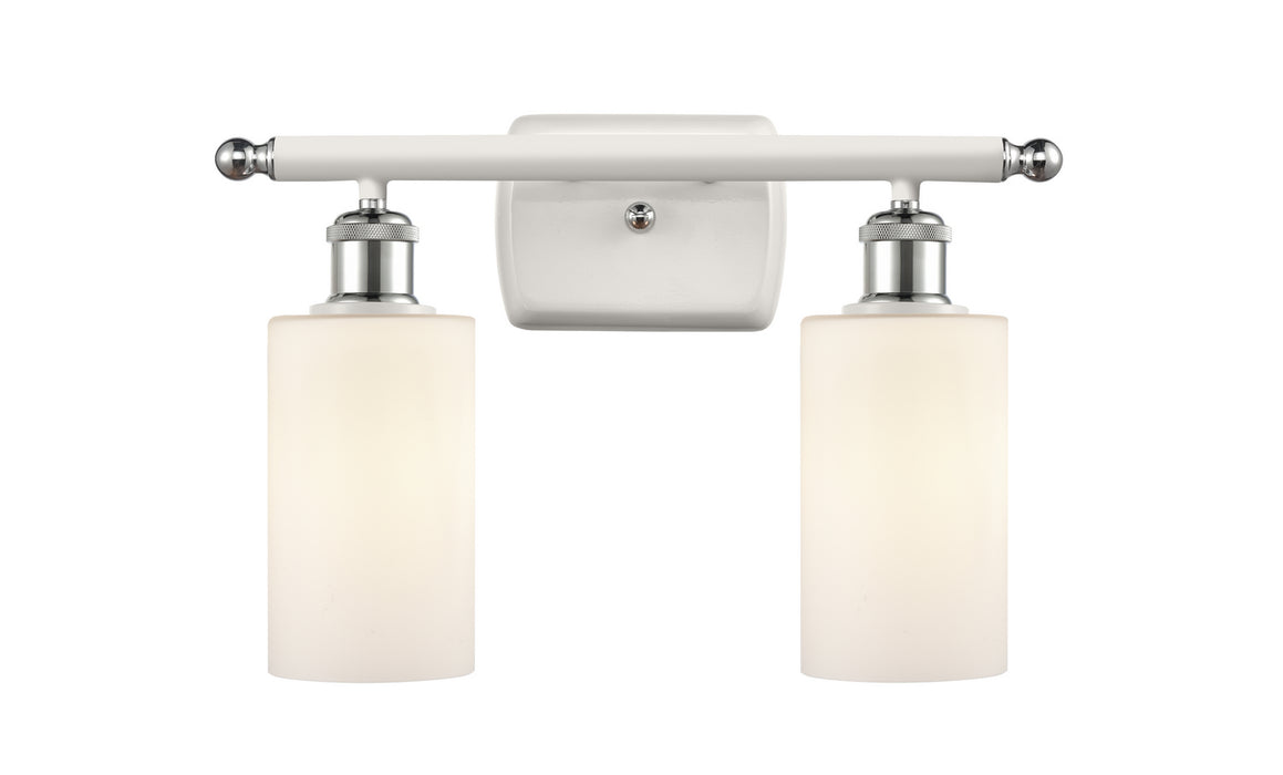 Innovations 516-2W-WPC-G801 Two Light Bath Vanity, White Polished Chrome