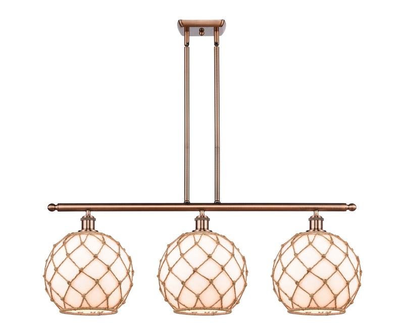 Innovations 516-3I-AC-G121-10RB Three Light Island Pendant, Antique Copper
