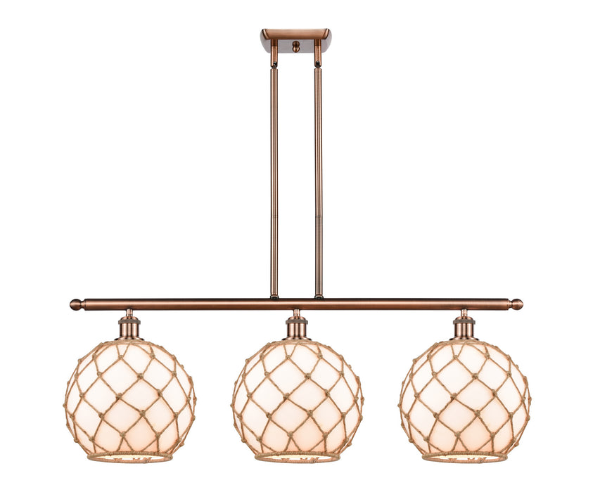 Innovations 516-3I-AC-G121-10RB Three Light Island Pendant, Antique Copper