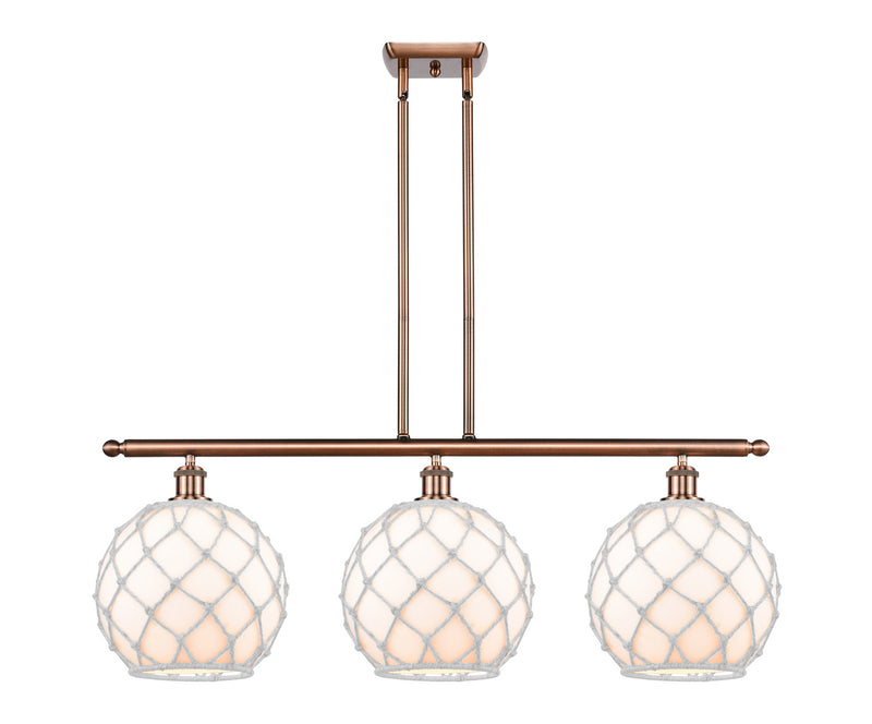 Innovations 516-3I-AC-G121-10RW-LED LED Island Pendant, Antique Copper