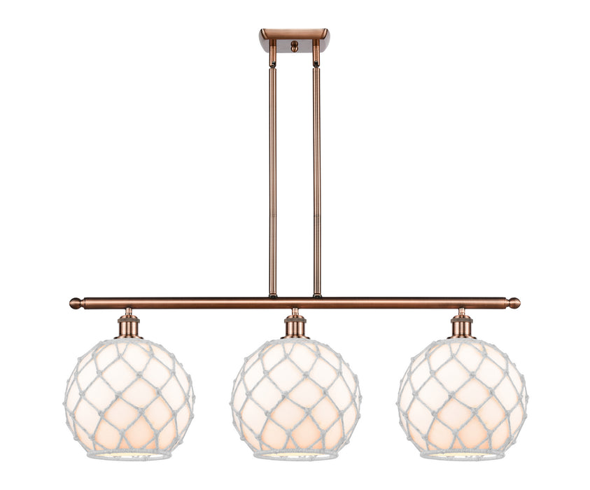 Innovations 516-3I-AC-G121-10RW-LED LED Island Pendant, Antique Copper