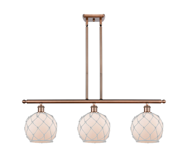 Innovations 516-3I-AC-G121-8RW Three Light Island Pendant, Antique Copper