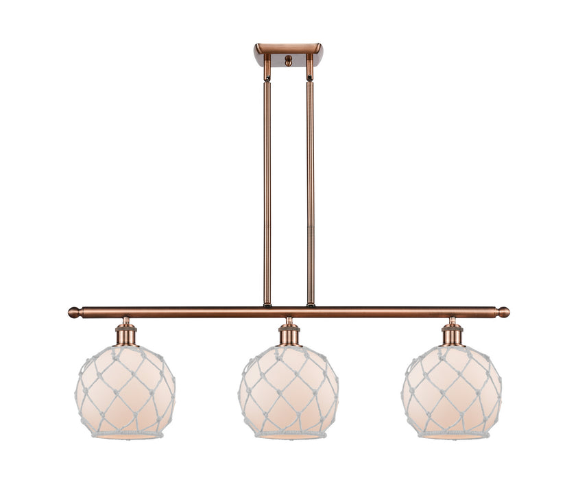 Innovations 516-3I-AC-G121-8RW-LED LED Island Pendant, Antique Copper
