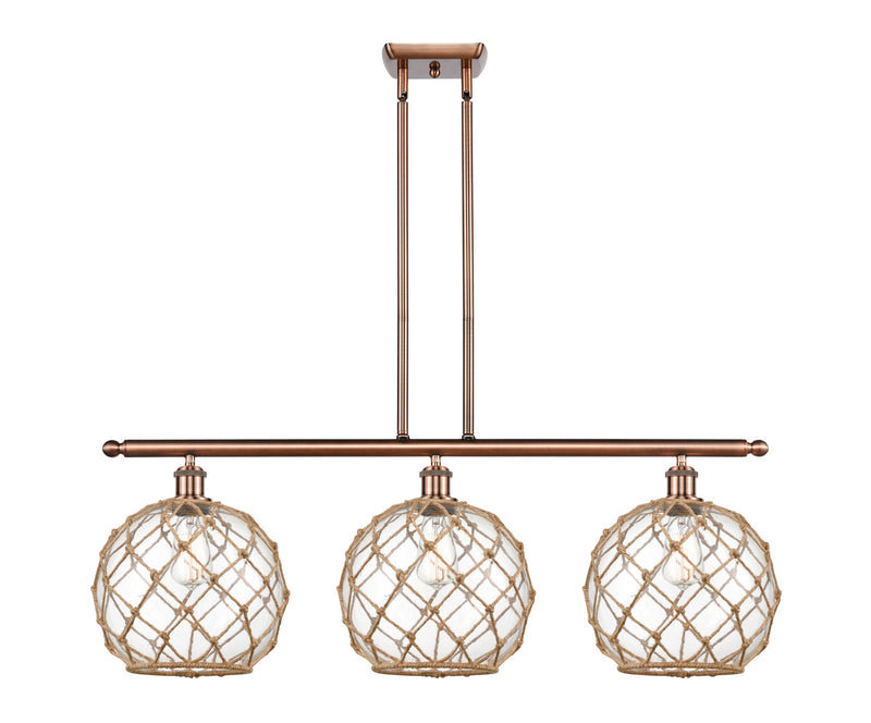 Innovations 516-3I-AC-G122-10RB-LED LED Island Pendant, Antique Copper