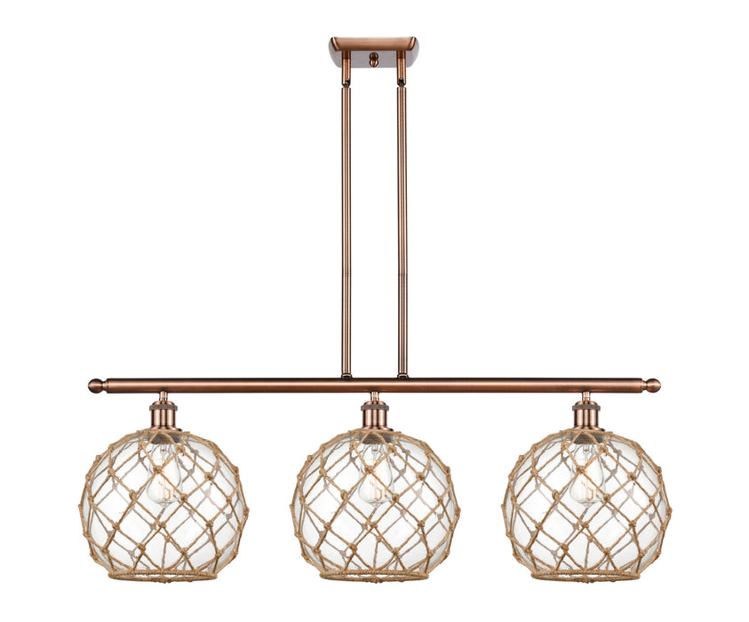 Innovations 516-3I-AC-G122-10RB-LED LED Island Pendant, Antique Copper