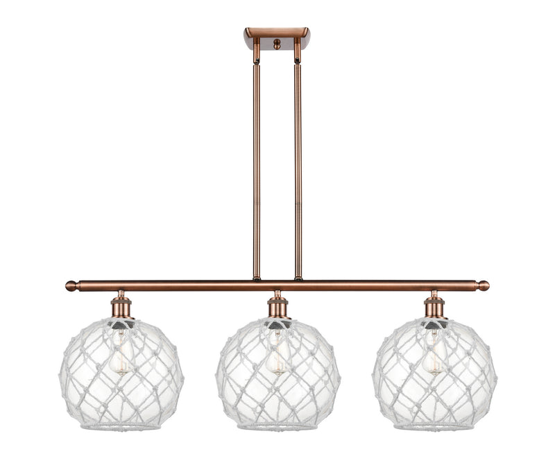 Innovations 516-3I-AC-G122-10RW Three Light Island Pendant, Antique Copper