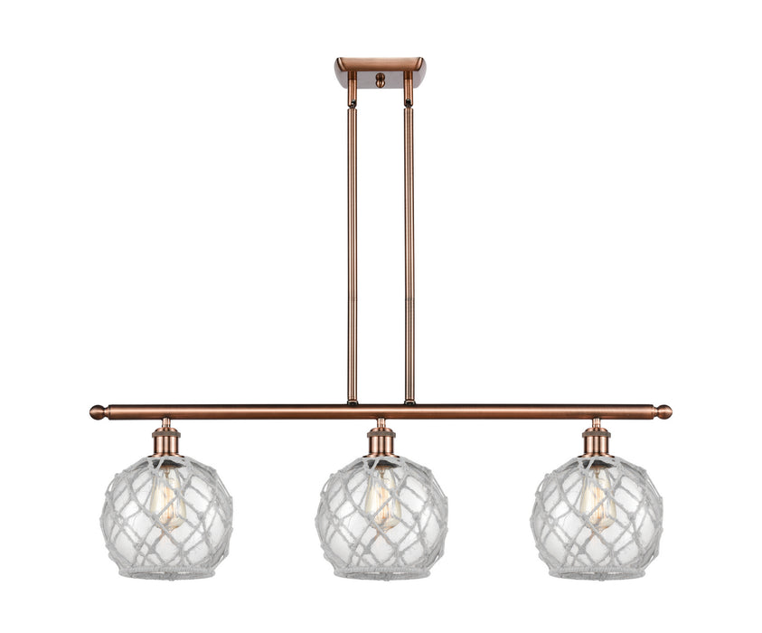 Innovations 516-3I-AC-G122-8RW Three Light Island Pendant, Antique Copper