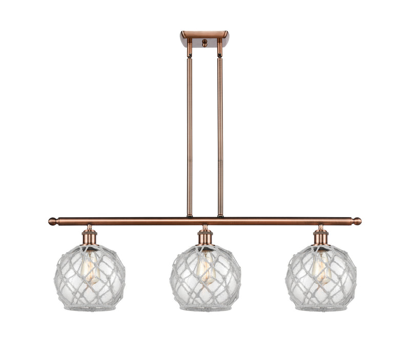 Innovations 516-3I-AC-G122-8RW-LED LED Island Pendant, Antique Copper