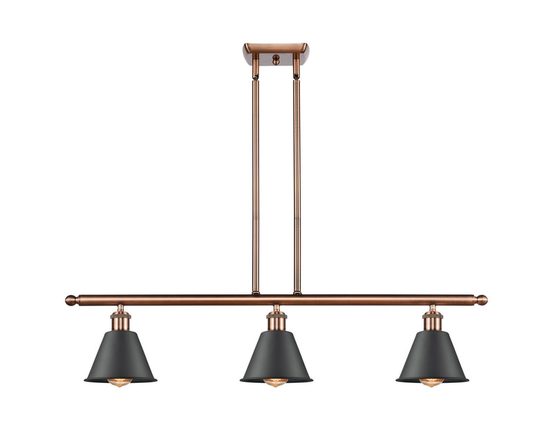 Innovations 516-3I-AC-M8 Three Light Island Pendant, Antique Copper