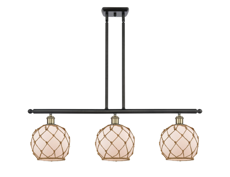 Innovations 516-3I-BAB-G121-8RB Three Light Island Pendant, Black Antique Brass