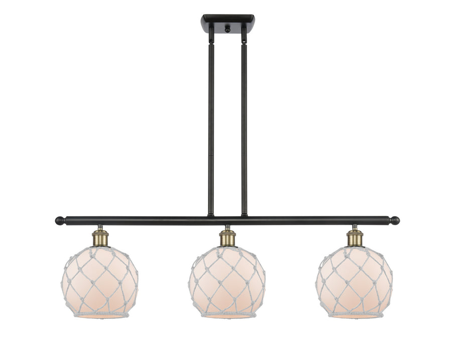 Innovations 516-3I-BAB-G121-8RW Three Light Island Pendant, Black Antique Brass