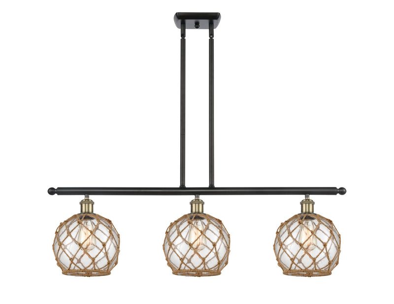 Innovations 516-3I-BAB-G122-8RB Three Light Island Pendant, Black Antique Brass