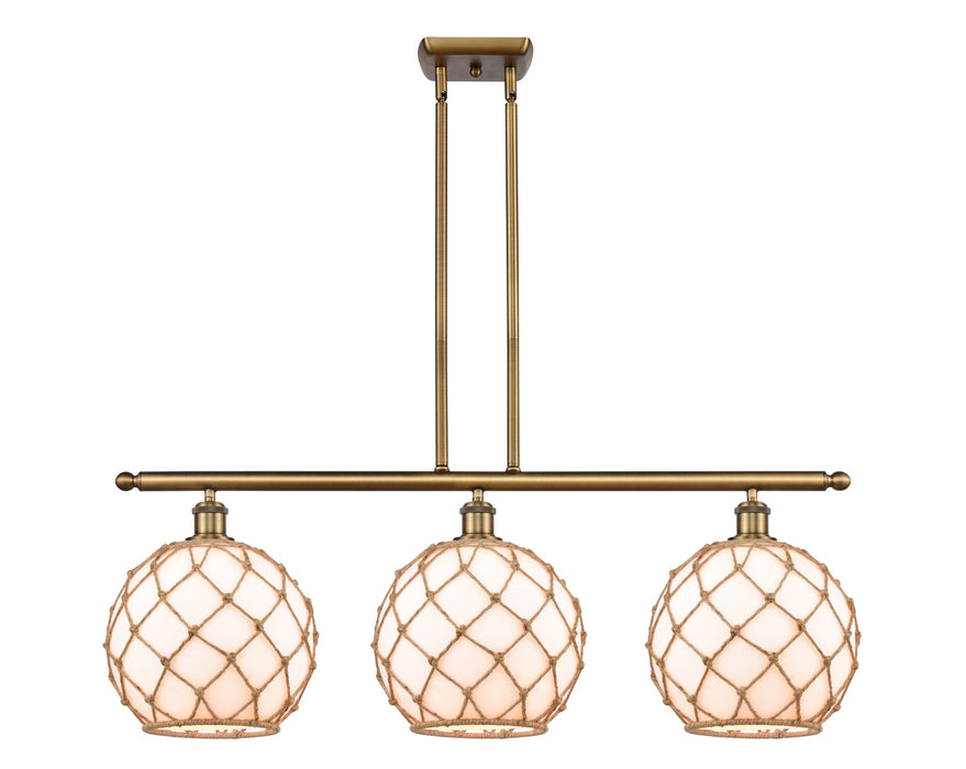 Innovations 516-3I-BB-G121-10RB Three Light Island Pendant, Brushed Brass