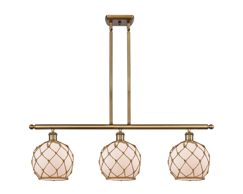 Innovations 516-3I-BB-G121-8RB-LED LED Island Pendant, Brushed Brass