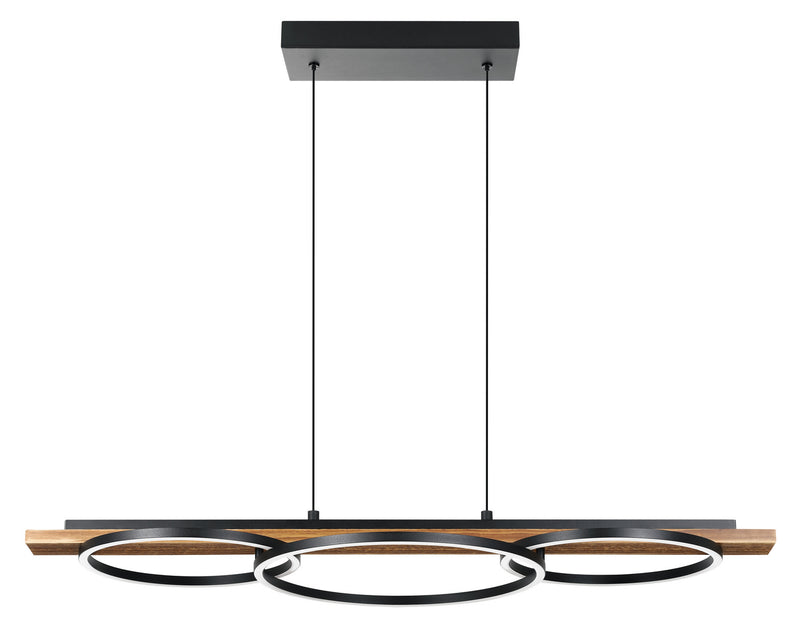 Eglo USA 204922A LED Pendant, Brushed Pine Wood