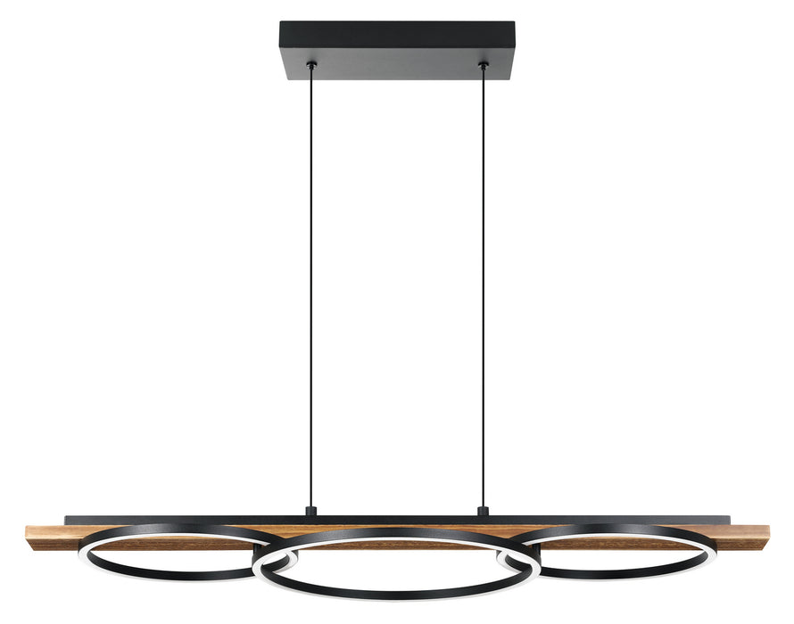 Eglo USA 204922A LED Pendant, Brushed Pine Wood