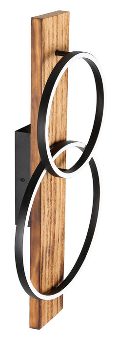Eglo USA 99408A LED Wall or Ceiling Mount, Black, Rustic Pine Wood