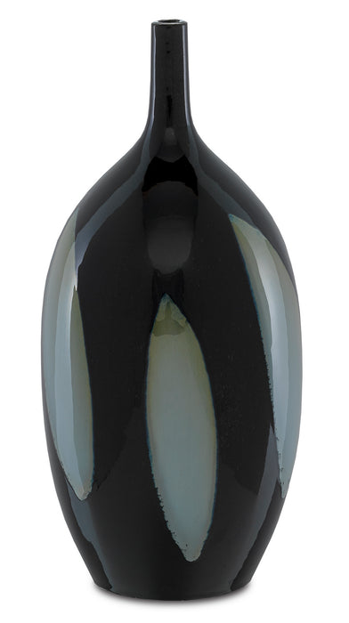 Currey and Company 1200-0409 Vase, Black/Blue