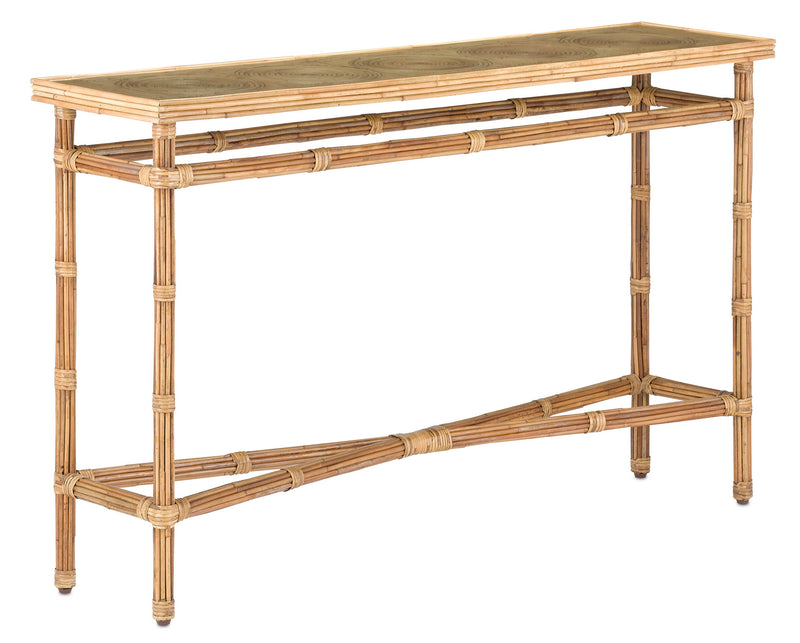 Currey and Company 3000-0174 Console Table, Natural Rattan