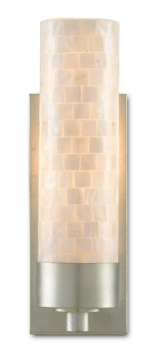 Currey and Company 5000-0158 One Light Wall Sconce, Pearl/Silver Leaf
