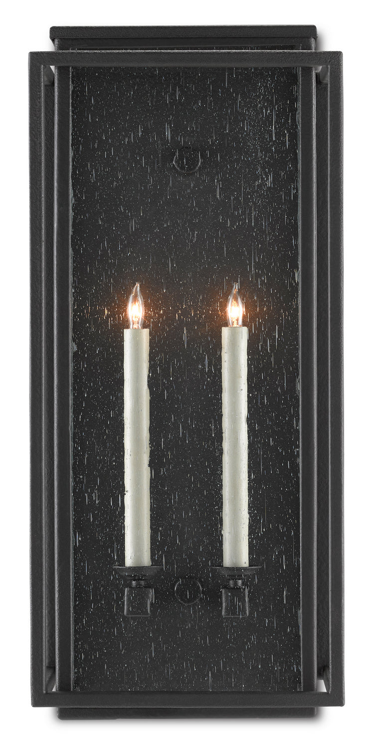 Currey and Company 5500-0041 Two Light Outdoor Wall Sconce, Midnight