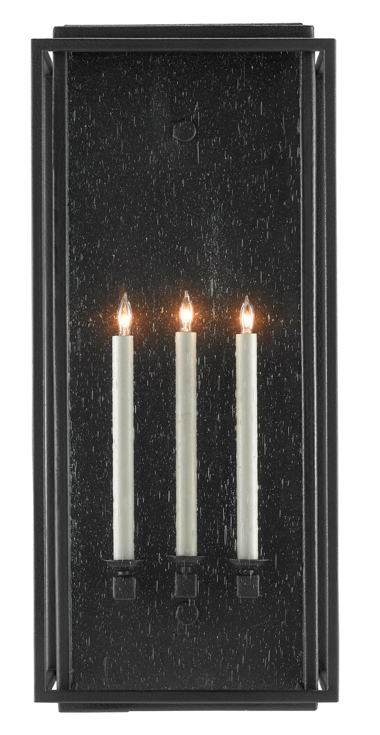 Currey and Company 5500-0042 Three Light Outdoor Wall Sconce, Midnight