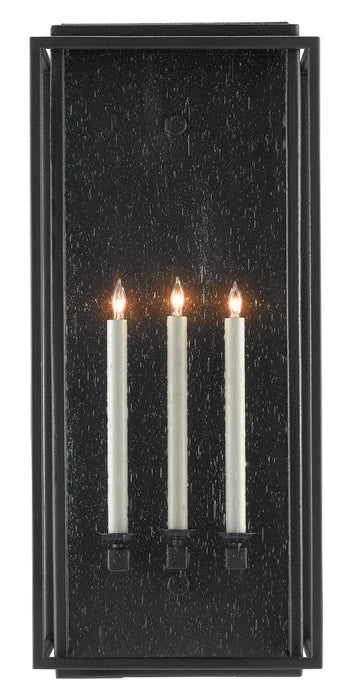 Currey and Company 5500-0042 Three Light Outdoor Wall Sconce, Midnight