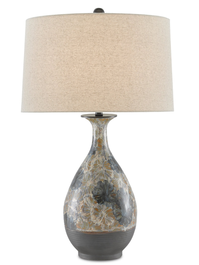 Currey and Company 6000-0658 One Light Table Lamp, Cream/Blue/Brown