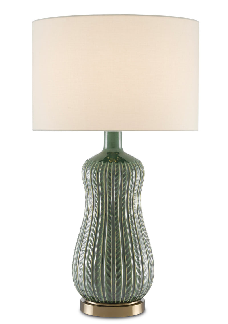 Currey and Company 6000-0673 One Light Table Lamp, Green