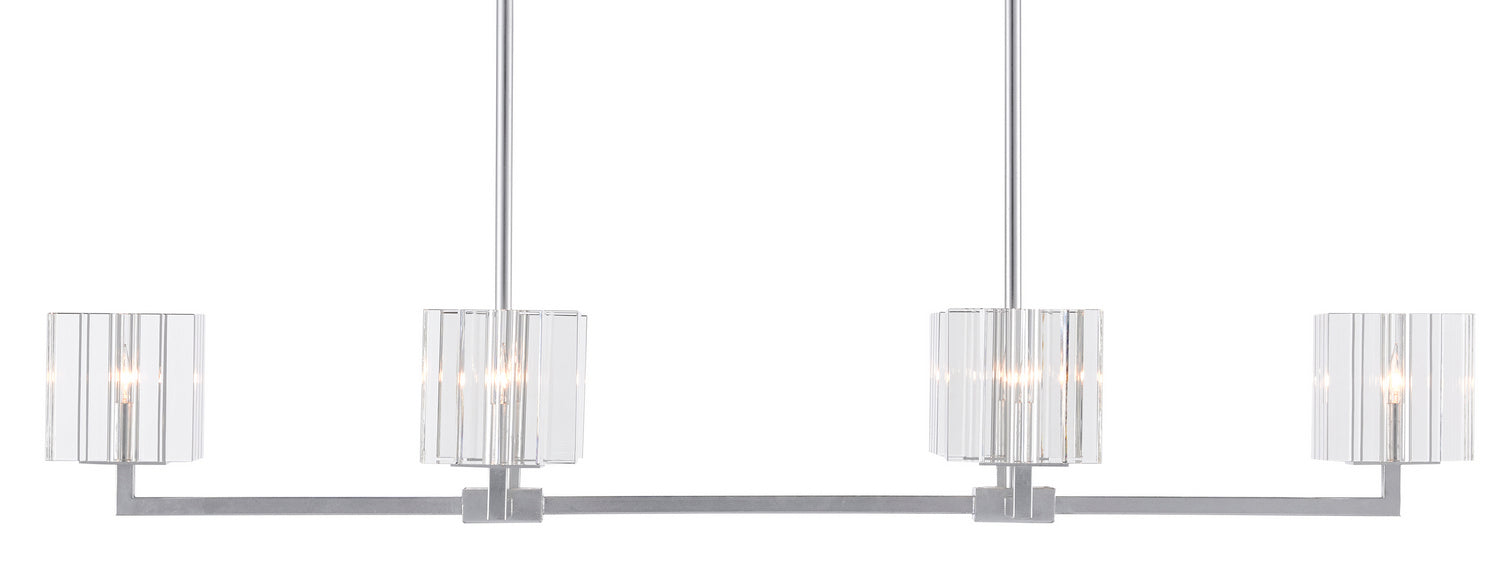 Currey and Company 9000-0747 Six Light Chandelier, Silver Leaf
