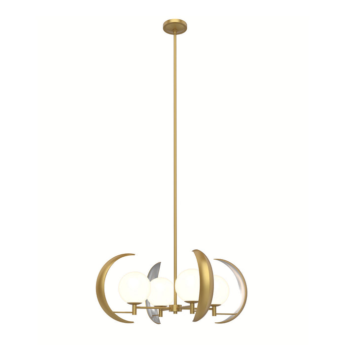Alora CH351204VB Four Light Chandelier, Vintage Brass