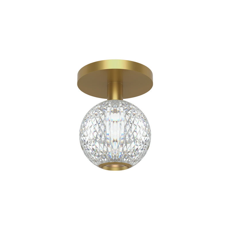 Alora FM321201NB LED Flush Mount, Natural Brass