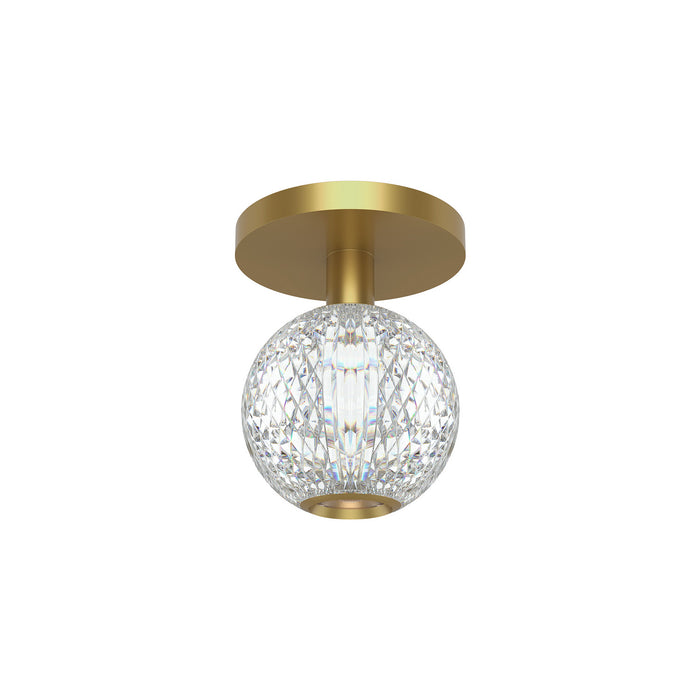 Alora FM321201NB LED Flush Mount, Natural Brass