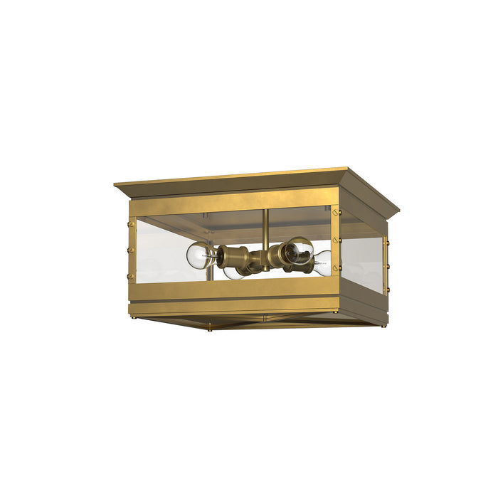 Alora FM351004VB Four Light Flush Mount, Vintage Brass