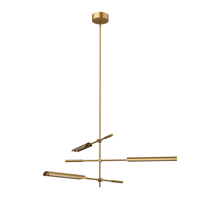 Alora MP316403VBMS LED Pendant, Metal Shade/Vintage Brass