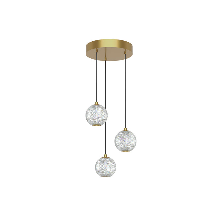 Alora MP321203NB LED Pendant, Natural Brass