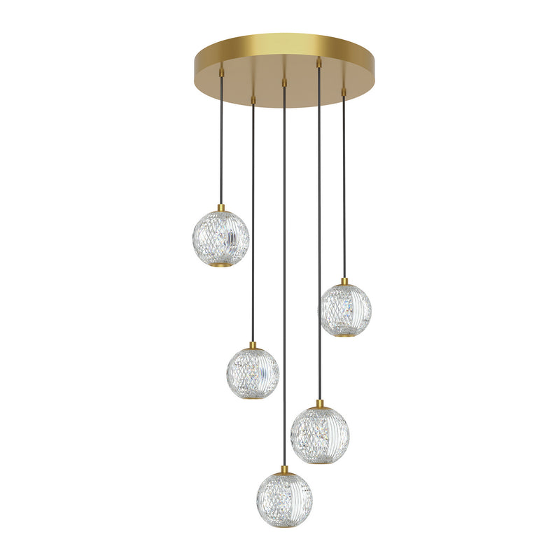 Alora MP321205NB LED Pendant, Natural Brass