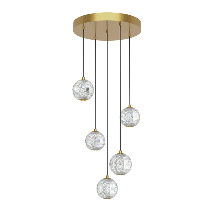Alora MP321205NB LED Pendant, Natural Brass
