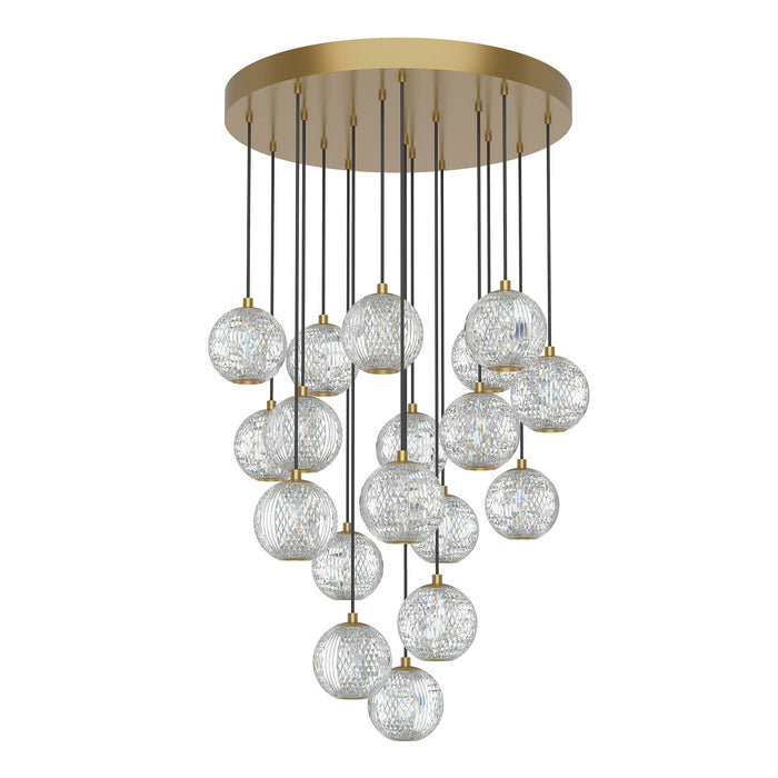 Alora MP321218NB LED Pendant, Natural Brass