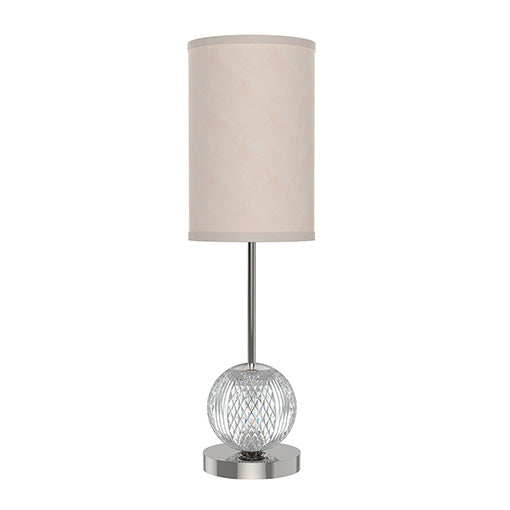 Alora TL321201PNWL LED Lamp, Polished Nickel/White Linen