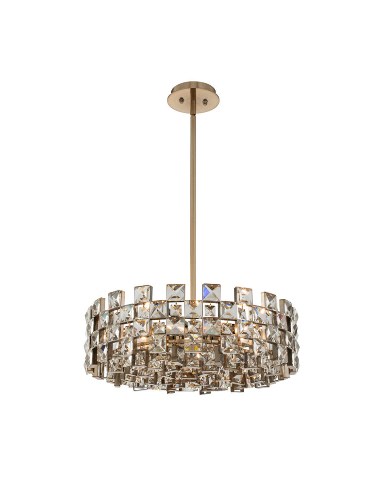 Allegri 036655-038-FR001 Eight Light Pendant, Brushed Champagne Gold